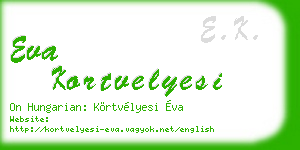 eva kortvelyesi business card